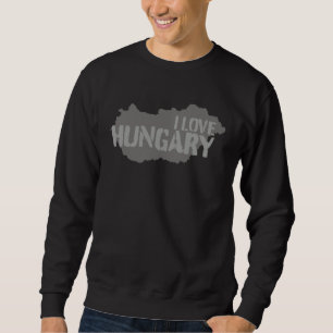 Moletom Eu amo Hungria Souvenir Contorno Silhueta Mapa Uni