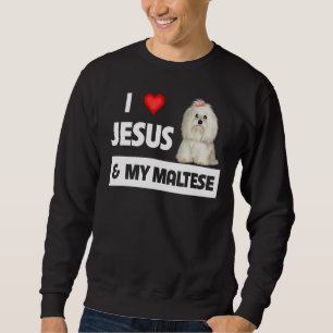 Moletom Eu Amo Jesus E Meu Cachorro Maltês Mãe Pai Maltipo