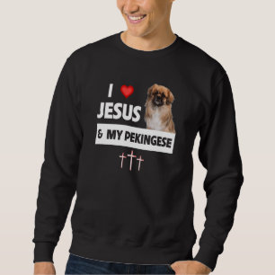 Moletom Eu Amo Jesus e Meu Cachorro Pequinês Mãe Pai Chris