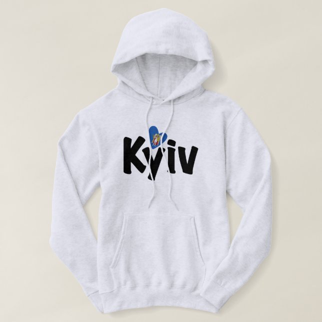 Moletom Eu Amo Kiev, У к р а ї н а, Ucrânia (Frente do Design)