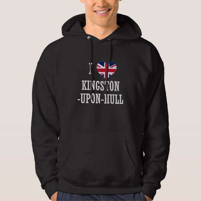 Moletom Eu Amo Kingston Upon Hull Inglaterra Bandeira Unio (Frente)