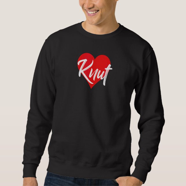 Moletom Eu Amo Knut Primeiro Nome  Amor Coração (Frente)