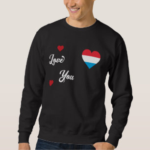 Moletom Eu amo Luxemburgo com bandeira luxemburguesa em um