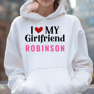 Moletom Eu Amo Meu Branco Elegante Namorada