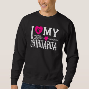 Moletom Eu Amo Meu Chihuahua Eu Adoro Cachorro Eu Meninas