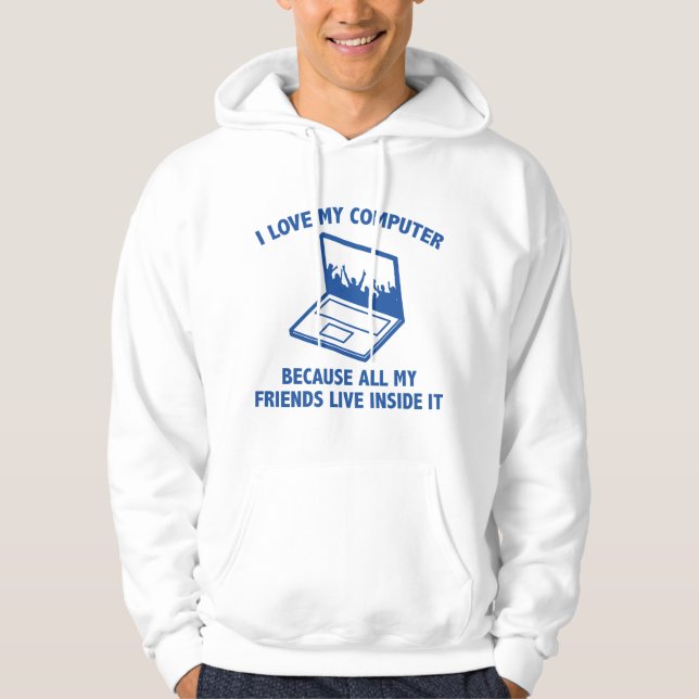 Moletom Eu Amo Meu Computador (Frente)
