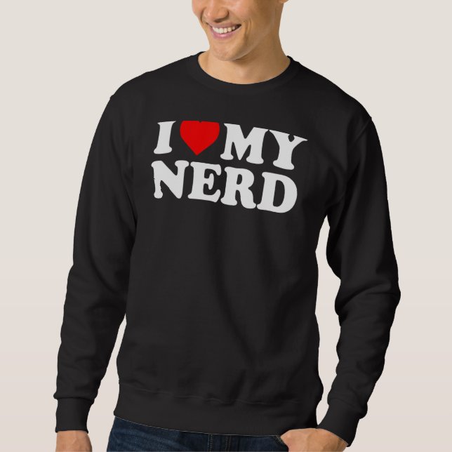 Moletom Eu Amo Meu Coração Vermelho Nerd (Frente)