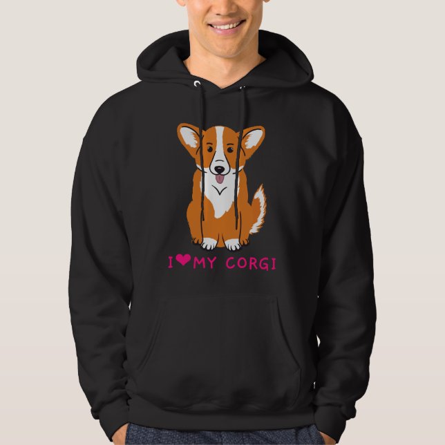 Moletom Eu Amo Meu Corgi 714 (Frente)