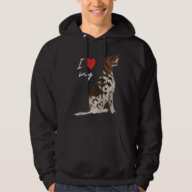 Moletom Eu Amo Meu Fígado e Cachorro Pointer Inglês Branco (Frente)