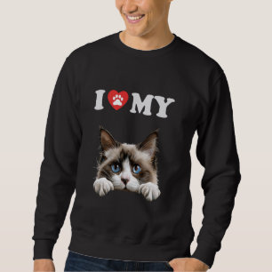 Moletom Eu Amo Meu Gato Snowshoe Kitten Engraçado Gato Ama