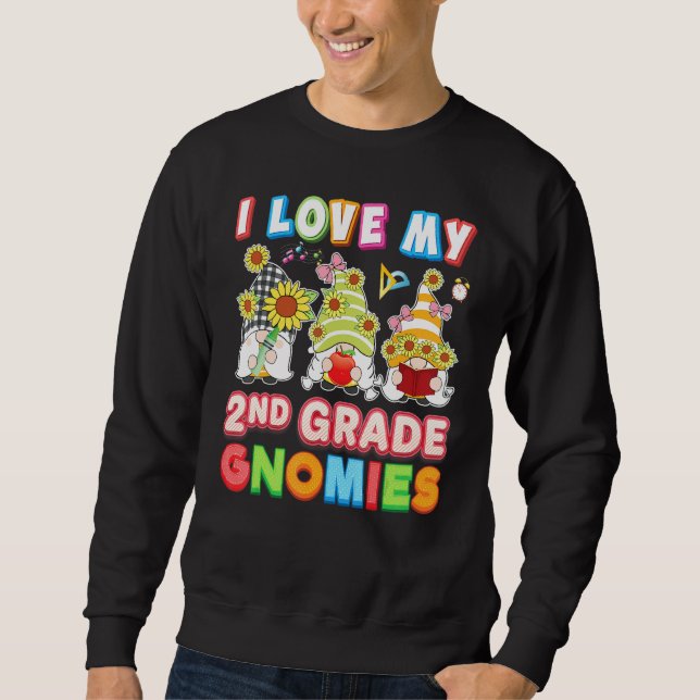 Moletom Eu Amo Meu segundo Grau Gnomos Segundo Criança Est (Frente)