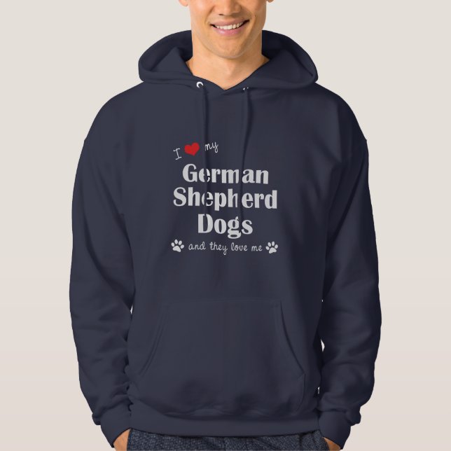 Moletom Eu amo meus cães de german shepherd (os cães (Frente)