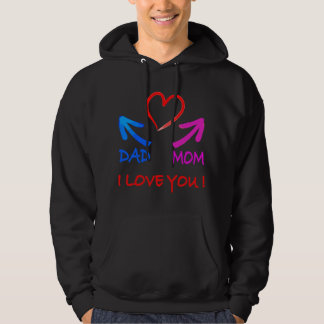Moletom Eu Amo meus Pais, Eu Amo Papai, Eu Amo minha Mamãe