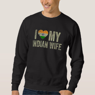 Moletom Eu Amo Minha Esposa Indiana Bandeira da Índia Dive