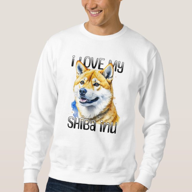 Moletom Eu Amo Minha Shiba Inu | Proprietário do cão (Frente)
