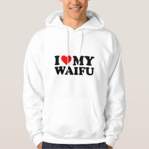 Moletom Eu Amo Minha Waifu Coração Vermelho Divertido Waif