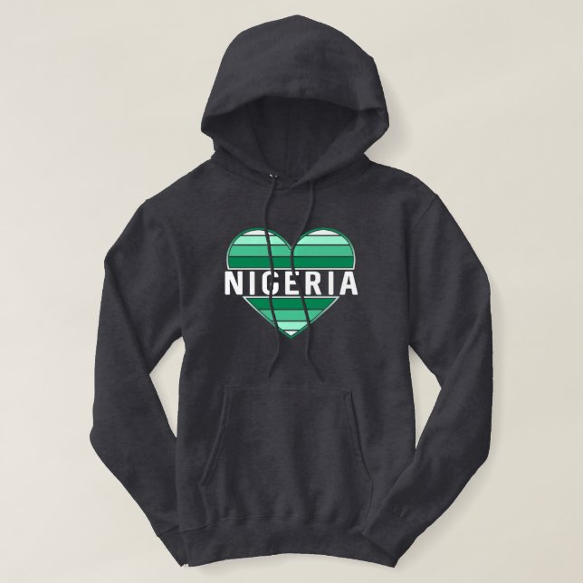 Moletom Eu Amo Nigéria, Coração nigeriana (Frente do Design)