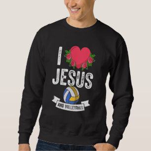 Moletom Eu Amo O Fã De Esportes De Jesus E Jogador De Vole