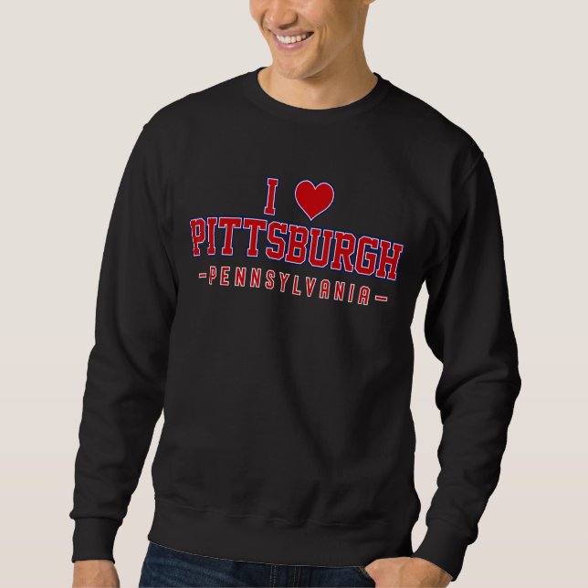 Moletom Eu Amo Pittsburgh Pensilvânia (Frente)