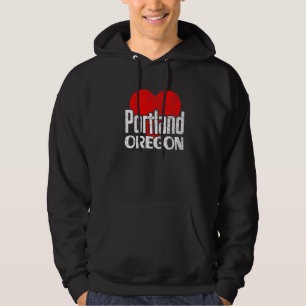 Moletom Eu Amo Portland Oregon Retro Grande Coração Portla