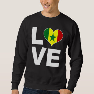 Moletom Eu amo Senegal Heart Flag Senegal