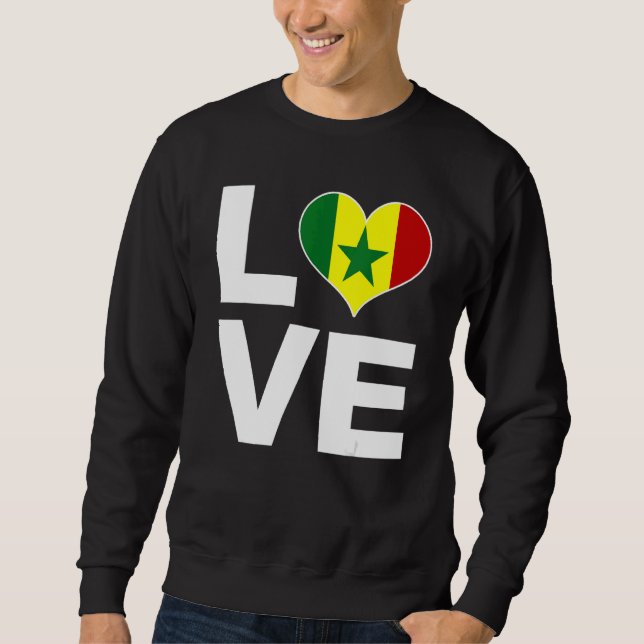 Moletom Eu amo Senegal Heart Flag Senegal (Frente)