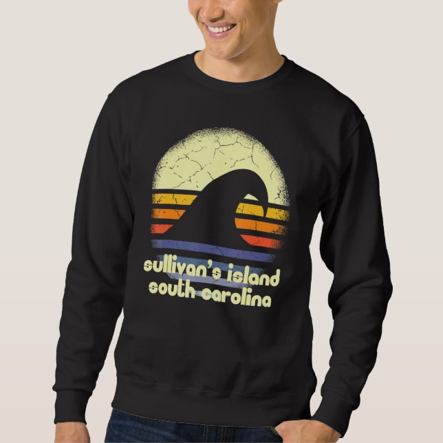 Moletom Eu Amo Sullivans Island South Carolina Ocean Wave (Frente)