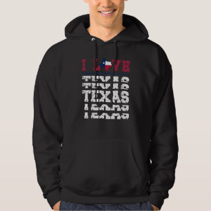 Moletom Eu Amo Texas Bandeira Estado Forma Vintage Envelhe
