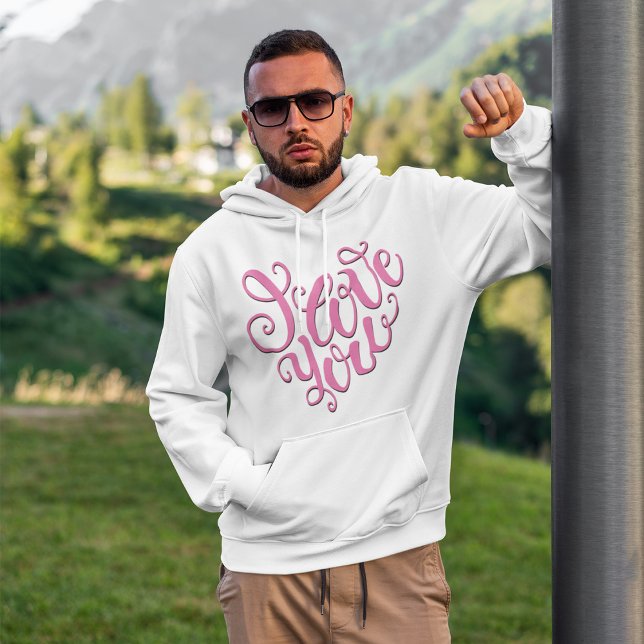 Moletom Eu Amo Você Rosa (Criador carregado)