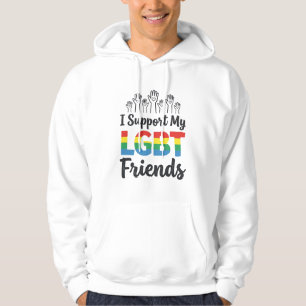 Moletom Eu Apoio Meus Amigos LGBT Orgulho Arco-Íris Vetor 