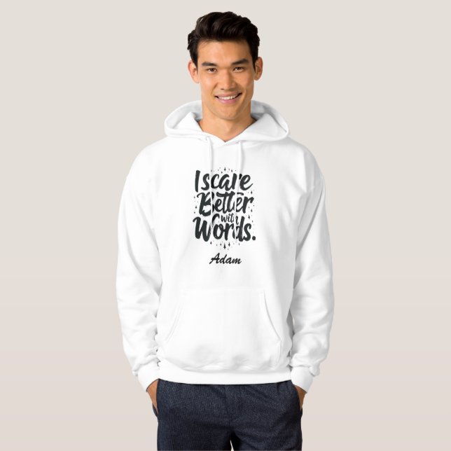 Moletom Eu Assusto Melhor Com Palavras Personalizadas Do D (Frente Completa)