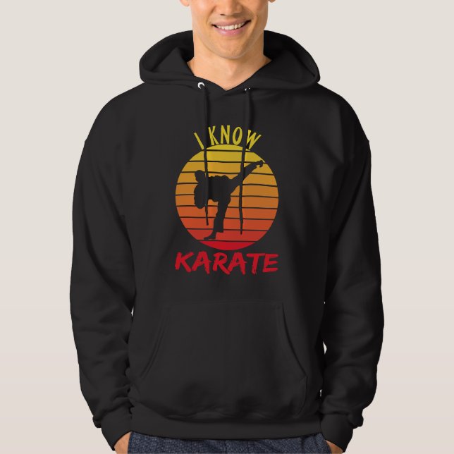 Moletom Eu Conheço Karate Retro Sunset (Frente)