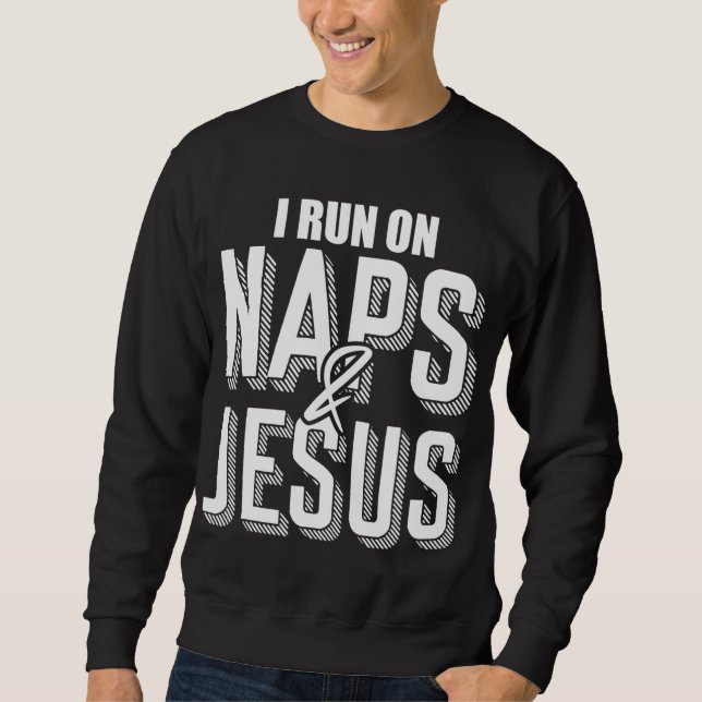 Moletom Eu Corro Em Naps E Jesus Religião Cristo Da Igreja (Frente)