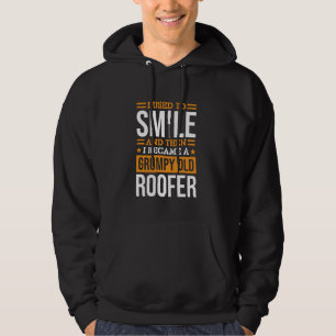 Moletom Eu costumava sorrir o Design de Roofer para Constr
