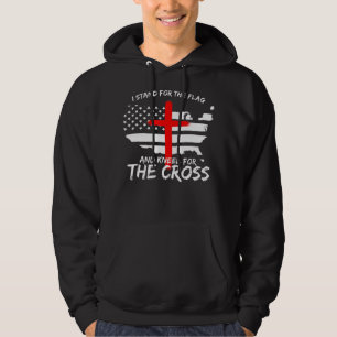 Moletom Eu defendo a bandeira e o Kneel para a cruz Patri