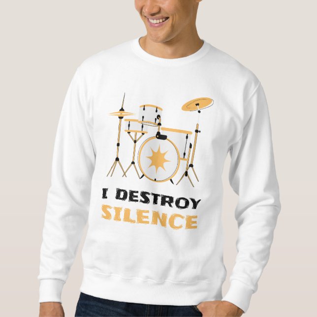 Moletom Eu Destruo Silence Funny Drummer (Frente)