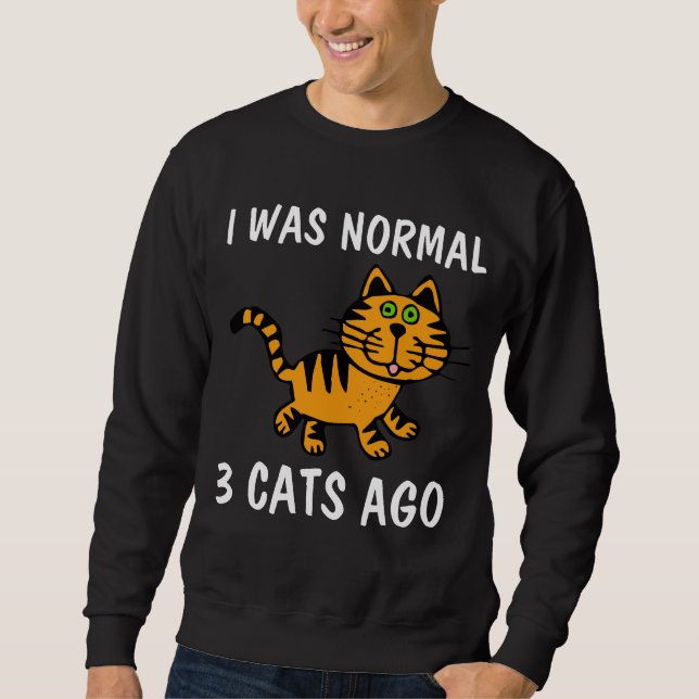 Moletom EU ERA NORMAL HÁ 3 GATOS, T-shirts Engraçadas (Frente)
