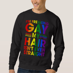 Moletom Eu estou assustando Gay, meu cabelo não é nem Hete