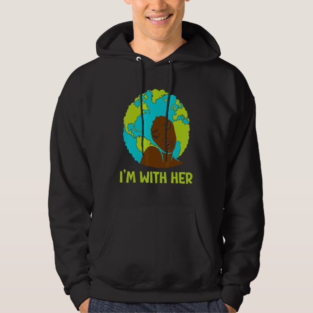 Moletom Eu estou com o planeta Terra afro-ambientado do di (Frente)