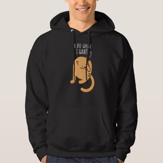 Moletom Eu Faço O Que Eu Quero Com Licença De Gato Mas Gat (Frente)