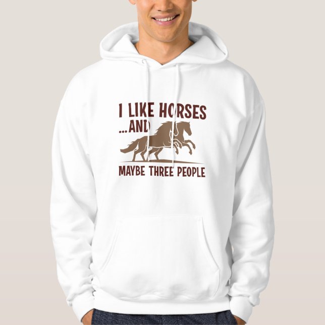 Moletom Eu Gosto de Cavalos E Talvez 3 Pessoas (Frente)