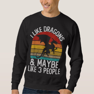 Moletom Eu Gosto De Dragões E Talvez De 3 Pessoas Dragon