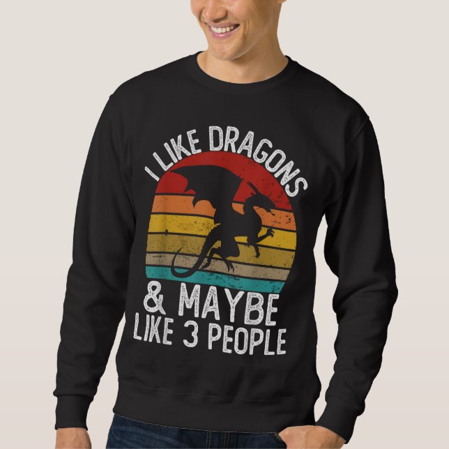 Moletom Eu Gosto De Dragões E Talvez De 3 Pessoas Dragon (Frente)