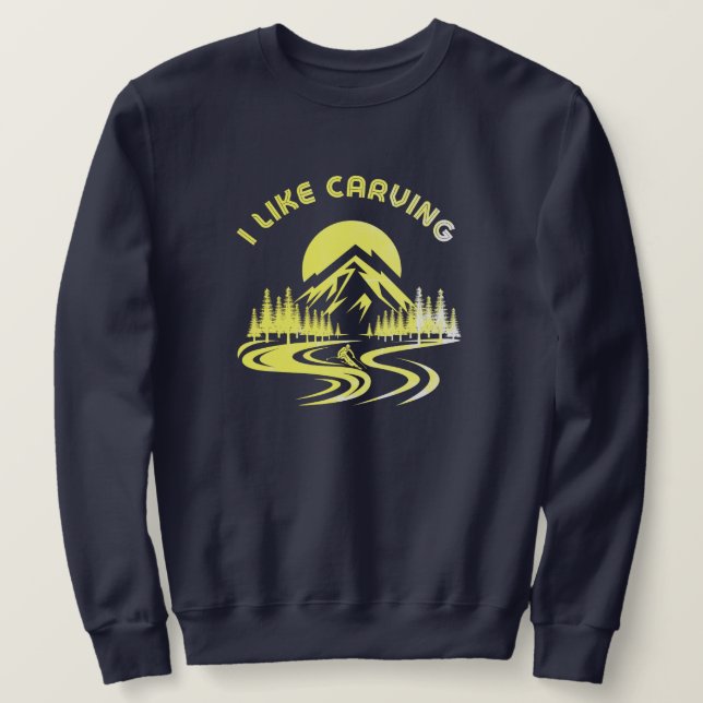 Moletom Eu gosto de esfregar a citação esquiar o esporte d (Frente do Design)