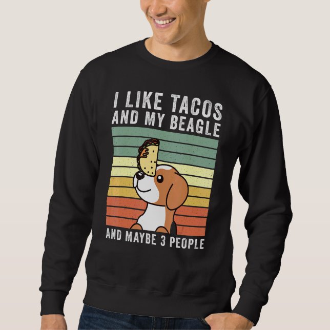 Moletom Eu Gosto De Tacos Beagle Retro Vintage (Frente)