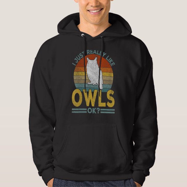 Moletom Eu Gosto Muito Da Coruja Engraçada Retro (Frente)
