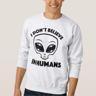 Moletom Eu Não Acredito Em Humanos Cartoon Alien Em Preto