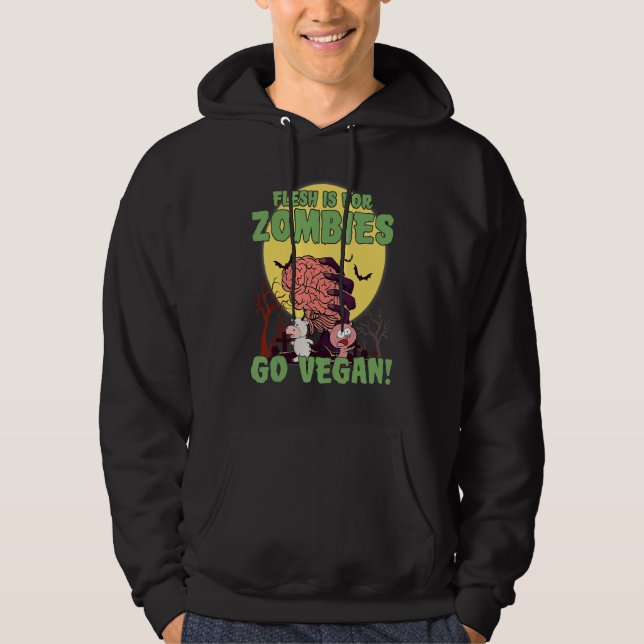 Moletom Eu Não Como Animais Eu Só Preciso de Cérebro Vegan (Frente)