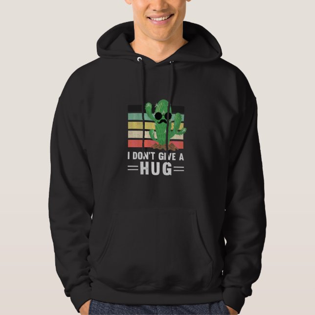 Moletom Eu Não Dou Um Grande Êxito No Cactus Retro Hugger  (Frente)