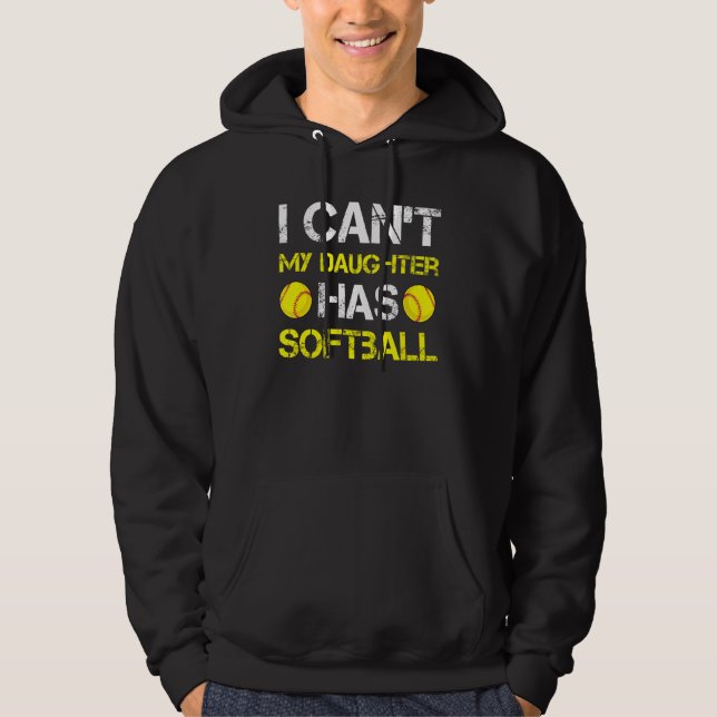 Moletom Eu não posso minha filha tem roupa de softball par (Frente)